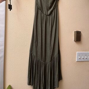 Vero Moda Green Spaghetti Strap Maxi SILK  Sundress